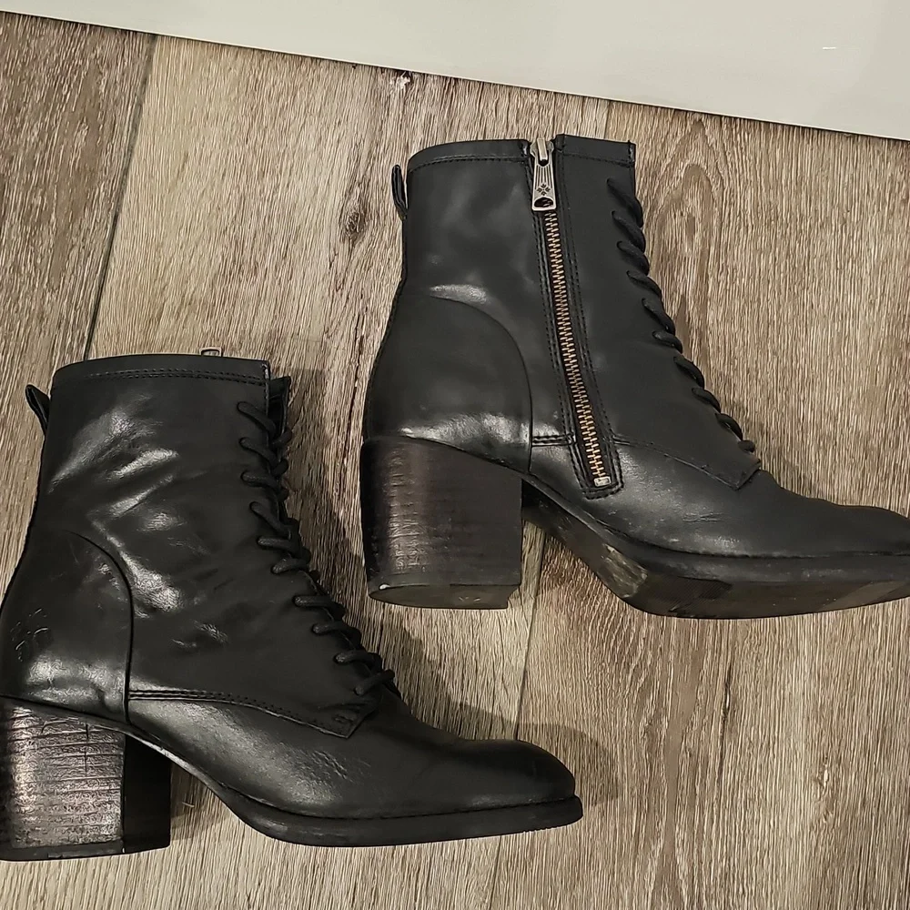 PATRICIA NASH Sicily Leather Block Heel Combat Boot